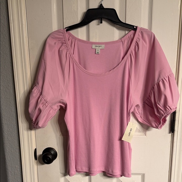 ON 34th Tops - On 34th Macy’s Pink Puff Sleeve Top